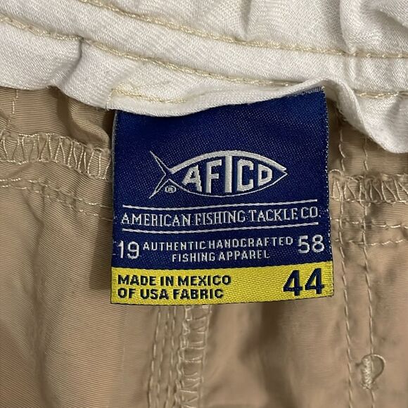 AFTCO The Original Fishing Shorts Khaki Tan Mens Size 44 Summer Outdoors - Picture 2 of 10